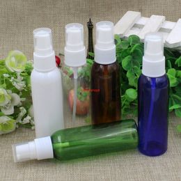 Empty 60ml white clear blue green Amber Plastic Lotion Bottle 60cc PET Shampoo Container With Pump Refillable Lid Packaginggood package