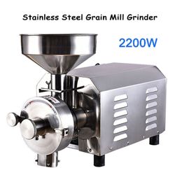 2021Commercial Grain Mill 2.2kw Chilli Powder Machine Prices Sesame Chilli Grinding Machine Stainless Steel Spice Herb Grinder220v/110v