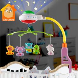 Baby Crib Mobile Toy Musical Projection Infant Bed Bell Colourful Newborn Rotating Rattle Early Learning Educational Toy For Baby 201224