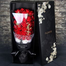 -Presente do Valentim de Natal Dia de aniversário New Soap Flor 33 Rose Bouquet Sabonete Flower Gift Box Simulação Rose criativa Bridal Bouquets