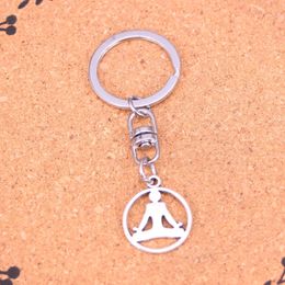Fashion Keychain 23*19mm yoga practitioners Pendants DIY Jewellery Car Key Chain Ring Holder Souvenir For Gift