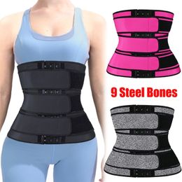 Neoprene Waist Trainer Corset Sauna Sweat Belts Women Adjustable Waist Slimming Trimmer Girdle Tummy Body Shaper Modeling Strap 201222