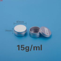 15ml Mini Cosmetic Cream Sample Jar Empty Metal Tin Containers Aluminium Round Cans Box 50pcs/lot Screw Capqualtity