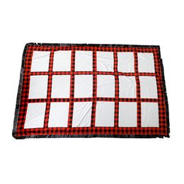 Sublimation panels blanket Red Plaid Sublimation Blankets 20 panels Rug Thermal Transfer Blankets Free Shipping A02