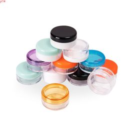 3g X 200 Transparent Small Round Cream Bottle Jars Pot Container Empty Cosmetic Plastic Sample For Nail Art Storagehigh qualtity