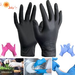 With Box Nitrile Gloves Black 100pcs/lot Food Grade Disposable Work Safety Gloves for Cleaning Nitril Gloves Powder Free S M L 201021