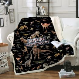 Dinosaur Family Blanket for Kids Cartoon Microfiber Jurassic Plush Sherpa Throw Blanket on Bed Sofa Boys Bedding B1000 LJ201127