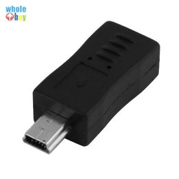 500pcs/lot Wholesale Micro USB Female To Mini USB Male Adapter Connector Converter Adaptor Brand Newest for Mobile Phones Black