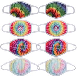 Designer 3D tie-dye Face Mask Adult and Kid size Dust-proof Smog-proof Printing Ice Silk Fabrics Washable Reusable Christmas face masks