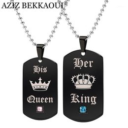 Pendant Necklaces AZIZ BEKKAOUI Couple Necklace Tags For Men Women Army Cards Lover Christmas Gift Drop1