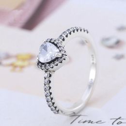 Cluster Rings Claudia Real 925 Sterling Silver Ring Noble Heart-shaped Zircon For Women's Gift Banquet Jewellery