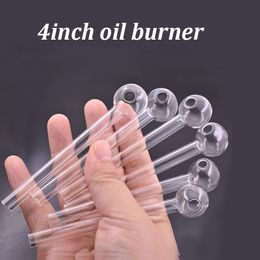 Straight Oil Burner Glass Pipe 4inch Thick Smoking Water Pipes for Dab Rig Bong Wholesale Dhl Free