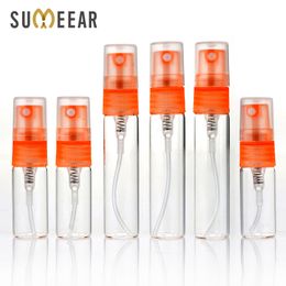 100 Pieces/Lot 3ml 5ML Perfume Bottle Essential Empty Containers Travel Orange Spray Refillable For Portable