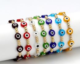 10pcs/lot Turkish Evil Eye Bracelet Women Pulseras Mujer Moda Bracelets Jewellery Multicolor stackable Rope Adjustable Handmade