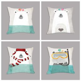 Cushion/Decorative Pillow Nordic Cushion Makeup Polar Bear Hippo Decorative For Sofa Home Decor Ballon Plush Fabric Throw Pillows Party Gift