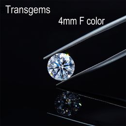TransGem 1pcs 4mm 0.25ct ct F Colourless Hearts and Arrows Cut Moissanite Loose Stone Moissanite Diamond Gemstone for Jwelry Y200620