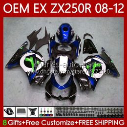 OEM Injection For KAWASAKI NINJA EX ZX 250R EX250 ZX250 R Fairing Blue black 2008-2012 81No.163 EX-250 ZX250R EX250R 2008 2009 2010 2011 2012 ZX-250R 08 09 10 11 12 Bodys