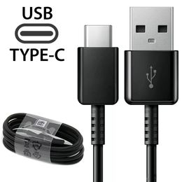 OEM Type-C For S8 S9 Plus Note 10 USB Fast Charging Type C Cable Male Data Sync USB Cable 1.2m Black White