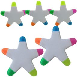 1pc Cute Five-pointed Star Highlighter Five-color Marker Pen Painting Pen Kawaii Stationery Papelaria School Supplies Kids Gift