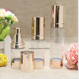 30ML gold plastic airless bottle with for lotion/emulsion/serum/liquid essence/sunscreen/whitening skin care cosmetic packing