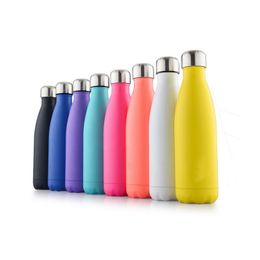 Double Walled Vacuum Insulated Water Bottle Cup Cola Shape Stainless Steel 500ml Sport Vacuum Flasks Thermoses Travel Bottles KKB2695