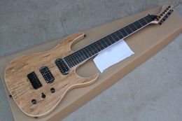 Custom Grand spalted top black machine 7 strings electric guitar natural wood 7 string custom shop guitar