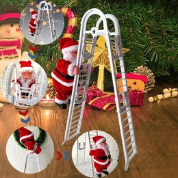 creative Electric Climbing Ladder Christmas gifts for children climbing Santa Claus Doll Kid Gift Music Toy home Xmas Decoration Y201020