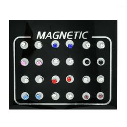 stud clip earrings Australia - Stud 12 Pairs Mixed Colors Crystal Rhinestone Magnetic Earrings Non Piercing Clip-on Fashion Jewelry Unisex 264E
