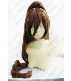 Fashion brown cosplay party wig hair long clip ponytail