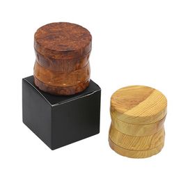 Smoking Grinders 4 layer Plastic Hand Muller Tobacco Spice Crusher Hand Crank Muller Smoking Accessories 2 Wooden Designs YG792