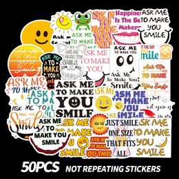 50Pcs Smile Stickers Waterproof No-Duplicate Graffiti Sticker Laptop Skateboard Water Bottle Guitar Car Decal Gifts