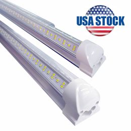 V-Shaped Integrate T8 LED Tube 2 4 5 6 8 Feet LEDs Fluorescent Lamp 144W 8ft 6rows Lights Tubes LEDs Shops Light Brightest Light for Shop