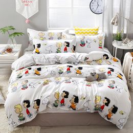 3/4pcs Happy Family Printing Bedding Include Duvet &Sheets&Pillowcases Cover Comfortable Home Bed Set Dropshipping Y200111