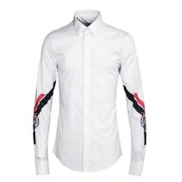Men's Casual Shirts 2021 Tiger Print Shirt Long Sleeve Slim Fit Social Business Formal Dress Star Streetwear Tuxedo Blouse