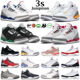 clear men cream Australia - men basketball shoes 3s jumpman 3 Cardinal Red Pine Green Racer Blue Cool Grey Hall of Fame Court Purple Laser Orange mens trainers outdoor sports sneakers