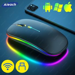 Backlight Wireless USB Mouse Bluetooth-compatible Mice For PC Computer Laptop Tablet Phone Rechargeable Silent Ergonomic Mouse
