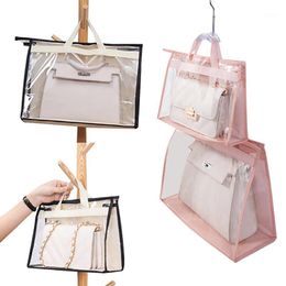 Household Storage Bag Transparent Hanging Handbag Closet Wardrobe Organizer Door Wall Sundry Shoe Hanger Bags
