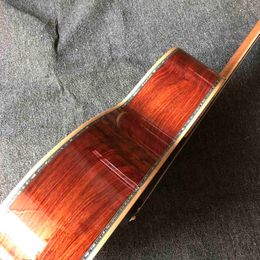 Custom All Solid Wood 43 Inch Jumbo Style Acoustic Guitar Flamed Maple Neck Solid Cocobolo Back Side Binding