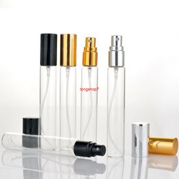 Wholesale 100 Pieces/Lot 15ML Portable Glass Refillable Perfume Bottle With Aluminium Atomizer Empty Parfum Case For Travelershipping