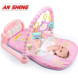 3 in 1 Baby Play Mat Baby Gym Toys Soft Lighting Rattles Musical Toys For Babies Educational Toys Play Piano Gym Baby Gifts 220209