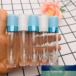 7ML Empty Lip Gloss Container with Wand,Clear Lipgloss Light Blues Lid,DIY Lip Glaze Cosmetic Packing Container