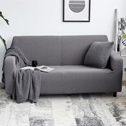 Solid Colour Velvet Thicken Sofa Covers Elastic Knitting Couch Cover for Living Room Universal Sectional Slipcover 1/2/3/4 seater LJ201216