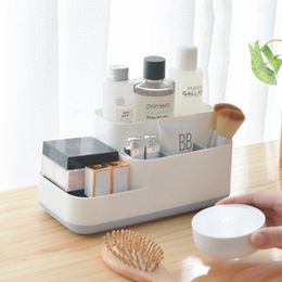 Plastic Makeup Organizer Bathroom Storage Box Cosmetic Organiser Office Desktop Make Up Jewelry Storage Box Sundries Container LJ200812