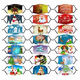 Christmas Face Masks Winter Thicken Smowflower Printed Masks PM2.5 Mouth Cover With Filber Anti Flog Dustpoof Protective Mouth Cover LSK1551