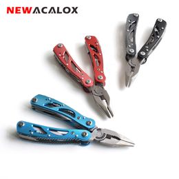 NEWACALOX Outdoor Multitool Pliers Repair Pocket Knife Fold Screwdriver set Hand Multi Tool Mini Folding Pocket Portable Fishing Y200321