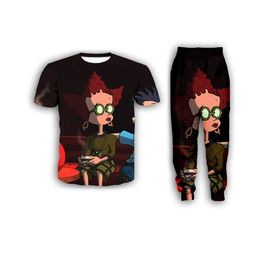 New Fashion Women/Mens Cartoon Rugrats in Paris Funny 3d Print T-Shirt/Jogger Pants/Casusal Tracksuit Sets K14