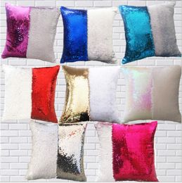 Sequin Pillow Case Double Colours Reversible Cushion Cover Sofa Throw Pillowcase Printed Pattern Pillow Case Cover House Decoration LSK1918