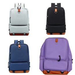 Solid Color Bag Knapsack Canvas Large Capacity Abrasion Resistant Woman Man Fashion Backpack Daily Life Supplies 26sp K2