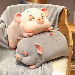 kawaii Plush Toys Sleeping Pig animal crossing plush peluche Hamster Pillow Plus Blanket Quilt Air Conditioning Pillow baby toys
