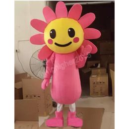 Hallowee Pink Sunflower Mascot Costume Top Quality Cartoon Anime theme character Carnival Adult Unisex Dress Christmas Birthday Party Outdoor Outfit